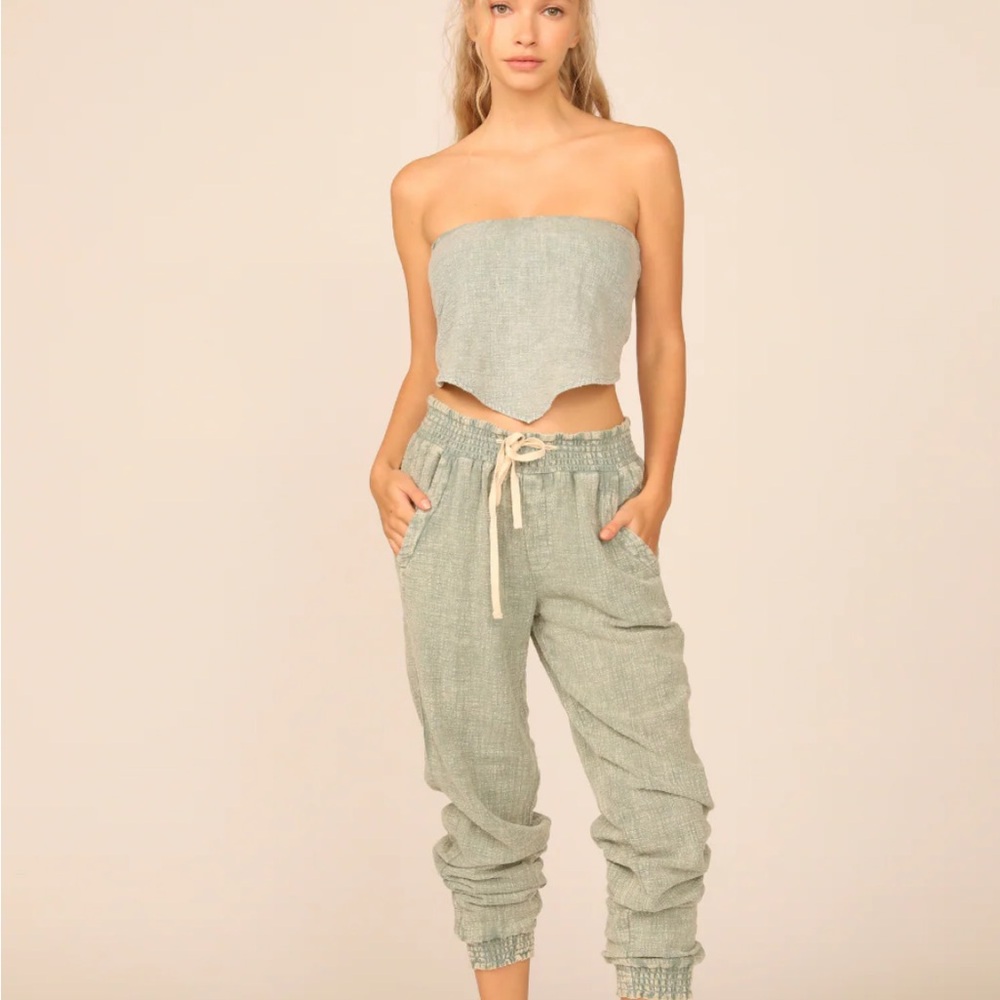 Ocean Drive Sea Moss Washed Texture Handkerchief Top and pants